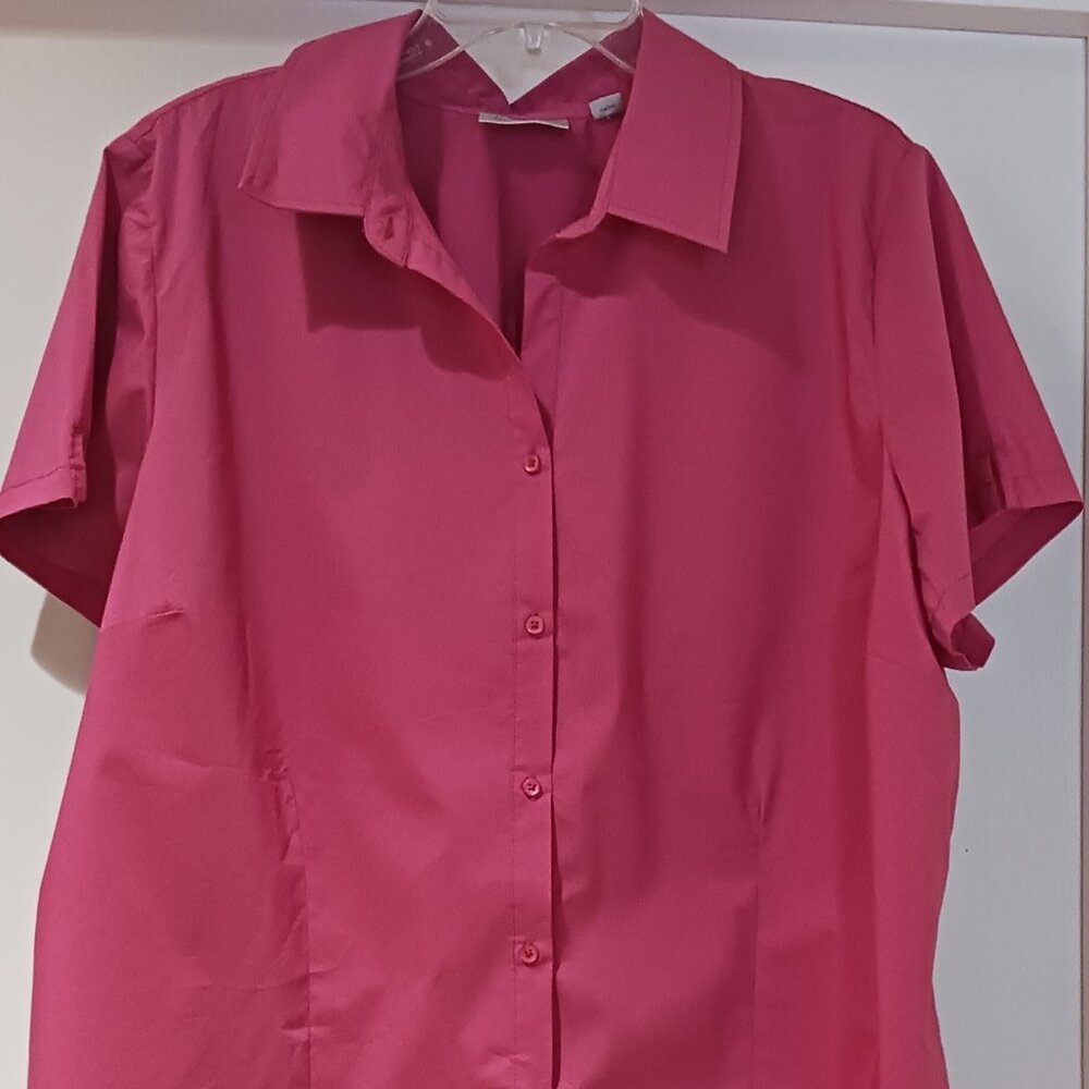 Women's Deep Rose Button-Up Blouse from Avenue